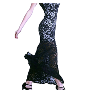 NWOT Sexy Long Black Lace Gown